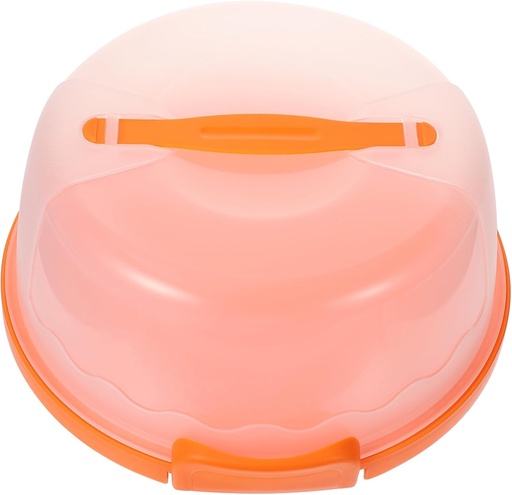 [BRSREGIBAF6AM3LG] Transparent Plastic Cake Box Side Buckles Portable Reusable Cake Carrier for Birthday Parties and Showers Easy Clean