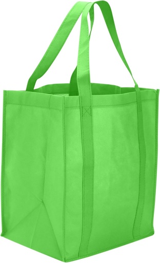 [BRSWKEABPMORUF36] Reusable Reinforced Handle Grocery Tote Bag Large (10 Pack) Kelly green
