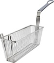 TrueCraftware-13-1/2" x 4-1/4" x 5-1/2" Rectangular Deep Fry Basket with Hook Heavy Duty Nickel Plated Iron with Coated Gray Handle - for Home and Restaurant Kitchen Frying Chips Fish Sausages