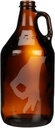022 Hand-Made Etched Glass Beer Growler 64 oz