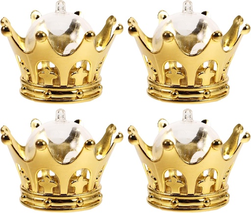 [BRSRAGD5BAHRQDT6] STOBAZA 12pcs Gold Silver Wedding Candy Box Candy Packaging Box Crown Plastic Favor Container for Birthday Party Favor