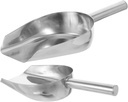 GARVALON 2Pcs Stainless Steel Kitchen Shovel Flat Grain Scoop and Ice Shovel Compact Food Scoop for Flour Nuts Ice Cubes and French Fries Lightweight Multipurpose Utility Tool