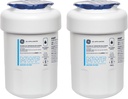 GE MWF™ Refrigerator Water Filter, Genuine Replacement Filter, Certified to Reduce Lead, Microplastics, PFOA/PFOS, and 50+ Other Impurities, Compatible with GE Appliances Brands, Pack of 2