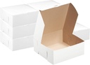 [5 Pack] White Bakery Pastry Boxes - 14 x 14 x 6 Inches - White Kraft Paperboard for Home or Retail - Eco Friendly Paper Cardboard Recyclable for Pastries, Gift Box, Baby Shower, Cookies, Cakes, Pie