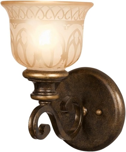 [BRSWIEY5BQGWE3Y7] Crystorama Norwalk 1 Light Bronze Umber Sconce with Sconce with Glass Shade