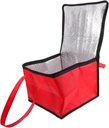 Red Insulated Thermal Bag for Hot and Cold Food with Aluminum Foil Lining Reusable Food Carrier Tote with Handle for Pizza Seafood Cake and Grocery Transport