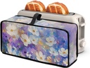 Watercolor Daisy Toaster Cover 2 Slice Long Slot with Handle Thin Toaster Dust Cover Polyester Foldable Kitchen Accessories Compatible with Two Slice Bread Maker Holiday Gifts