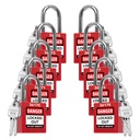 TRADESAFE Lockout Tagout Locks Set - 10 Red Loto Locks, Lockout Locks Keyed Different, 2 Keys Per Lock, OSHA Compliant Lock Out Tag Out Padlocks, Safety Padlocks for Electrical Lockout Tag Out Kits