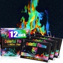 Navona 12Pack Fire Color Changing Packets，Magic Color Fire Packets for Outdoor Campfires, Fire Pits, Fireplaces, Long-Lasting Colorful Flames, Safe Camping Essentials