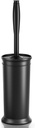 UPTRONIC Toilet Brush, Toilet Bowl Brush with Extra Long Handle Durable Bristles Toilet Scrubber and Covered Holder for Toilet Brush Set for Bathroom Cleaning (Black, 1 Set)