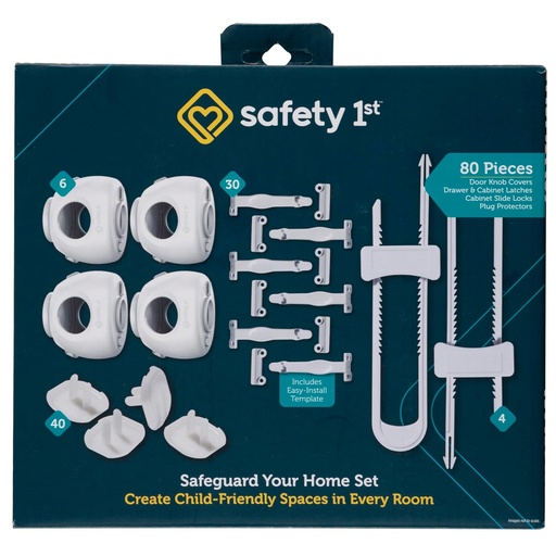 [BRSWKYINCYAGI3I3] Safety 1st Home Safeguarding and Childproofing Set (80 Pcs), White