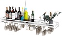 Wall Mounted Wine Rack, Wine Champagne Glass Goblets Stemware Rack Holder Long Horizontal Small Wine Storage Display Shelf Organizer for Bar, Wine Cellar, Kitche - White/100 * 20 * 8.5Cm