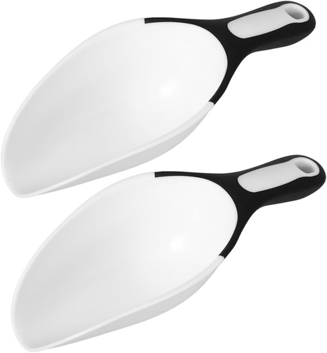 [BRSREFILBABRQCDF] 2Pcs Reusable Plastic Multi Function Scoop for Flour Ice Rice and Dog Food Ergonomic Design for Comfortable Grip Kitchen Tool for Baking and Food Serving