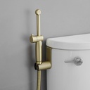 Gold Bidet Sprayer Set, Sprayer Faucet for Toilet with Adjustable Water Pressure, Handheld Bidet Attachment Set, Brushed Gold