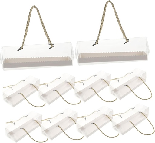 [BRSREFL6B56RM337] Unomor 10Pcs Clear Cake Holder Boxes Premium Rectangular Cupcake Containers for Safe Baking Packaging Desserts Food Grade Paperboard Design for Cookies and Cupcakes