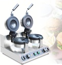 Commercial UFO Hamburger Baker, Non-Stick Ice Cream Sandwich Maker, Waffle Cone Press Machine with 360° Double Heating & Temp Timing Control Dual