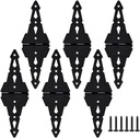 HOME MASTER HARDWARE 8 inch Gate Hinges,Heavy Duty gate Hinges,Wood Gate Hinges for Wooden Fences for patios, barn Doors, Yard gate,with Screws, Black, (6 Pack)
