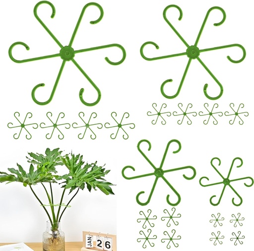 [BRSREZYZBUJWGYLA] 16pcs Plant Support for Indoor Plants, Plant Stem Support, 4 Sizes Climbing Houseplant Stem Supports，Plant Support Rings, Leaf Holders, Indoor Plant Stakes Stabilizer Accessories