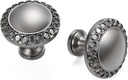 Round Knobs 1.26 Inch Cabinet Handles for Kitchen Drawer Cabinet Bathroom Door Dresser(10,Gunmetal Grey Knobs)
