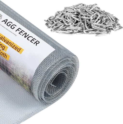 [BRSRABD5BADQGH3O] 16inch x 10ft Hardware Cloth 1/8 inch Chicken Wire Fencing 27Ga with Wire Fencing Staples 200 pcs