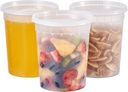 Jaluxing 32 oz. Plastic Deli Containers With Lids, 24 Sets - Leakproof, Stackable, BPA Free, Microwavable, Freezer Safe (Formerly FULING)