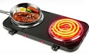 2000W Double Burner, Electric Hot Plate for Cooking Portable Cooking Stove, Countertop Burner Cooktop for Kitchen, Dorm, Temperature Control, Easy to Clean, Black