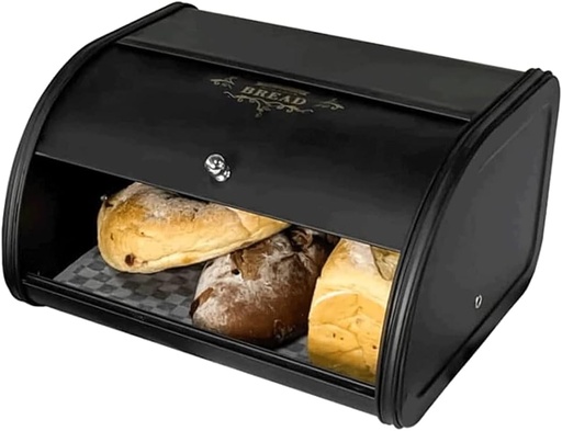 [BRSROZICDJ5A42DX] POCHY Fashion bread box Large-capacity Bread Box Black Flip Bread Holder Creative Bread Storage Bread Bin Cut Bread Storage Box With Lid exquisite