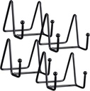 4 Pcs Metal Plate Display Stands Plate Holders for Dishes Photos Books and Art Stylish Table Easels for Home Cafe Office and Exhibition Use