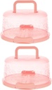 HEALLILY Portable Cake Box Container with Handle 2pcs Pp Material Round Cake Carriers for Travel Storage
