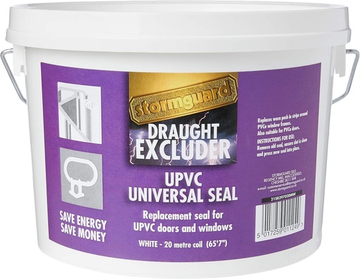 [BRSWKEI3OQOQIFDO] STORMGUARD 21SR397020MW UPVC Replacement Push in Seal White 20M