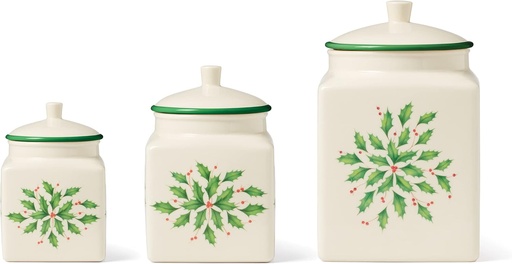 [BRSW2AARCEMRYC3V] Lenox 894177 Holiday 3-Piece Canister Set