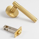 Brushed Brass Door Handles - Door Handle with Privacy Locking Function for Home Decoration, 1 Pack - Fits All Standard Doors - Locking Door Handle Knobs for Bedroom and Bathroom