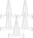 5pcs Acrylic Display Stand for Porcelain Plates Transparent Plate Holders for Artwork Trays and Kitchen Decor and Space-saving Storage
