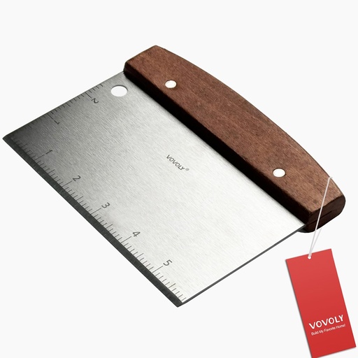 [BRSRABQDCMHGM237] Vovoly Multipurpose Bench Scraper Kitchen Utensil for Flat Top Griddle, Dough Scraper Cutter for Bread and Pizza Cutter - Stainless Steel Metal Griddle Scraper Chopper