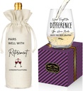 Retirement Gifts for Woman Men, Funny Retirement Wine Glass Gift, Happy Retirement Party Decor, Retired Gifts Leaving Gift for Coworkers Boss Friend,1 Bag and 1 Wine Glass