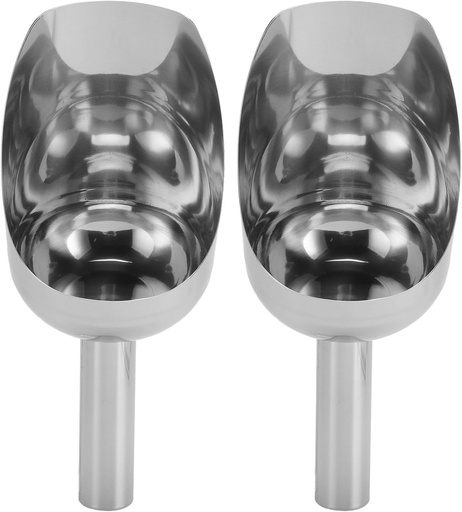 [BRSREYAEOUIGKEYZ] Stainless Steel Ice Scoop Large Capacity Polished Semicircular Rice Scoop for Bar Outdoor Home Party/2300