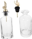 Zerodeko 2pcs Automatic Oil Dispenser and Vinegar Storage Bottle Kitchen Seasoning Glass Containers for Cooking Seasonings and Sauces No-leak Design Dust Prevention