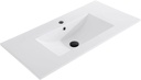 36 in. W x 18.3 in. D Bathroom Vanity Top with Ceramic Undermount Sink, Drop in Bathroom Vessel Sink Rectangle, Without Matte Black Faucet & Pop up-Drain, W/One Hole, White