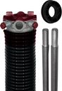 Garage Door Torsion Spring 234x2x25 Torsion Springs for Garage Door Repair | Right Hand Wound Replacement for Left Side of Garage with 1" Nylon Bushing and Winding Bars (Red Cone)