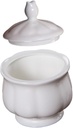 ABOOFAN Pure White Bone Ceramic Sugar Bowl Cookie Jar Condiment for Office Desk