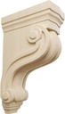 Ekena Millwork COR03X06X10TSRW Boston Traditional Scroll Wood Corbels, 3 3/8"W x 6 1/2"D x 10 1/2"H, Rubberwood