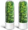 Herb Keeper for Refrigerator, Herb Saver for Refrigerator, Cilantro Container, Vegetable Preservation Bottle for Cilantro, Mint, Parsley, Asparagus, Keeps Greens Fresh for 2-3 Weeks (2PCS)