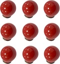 10Pcs Mini Circular Knob Pulls Decorative Ball Knobs Red Ball Door Pulls for Furniture Drawer Cupboard Box with Screws (Red, 0.9inch)