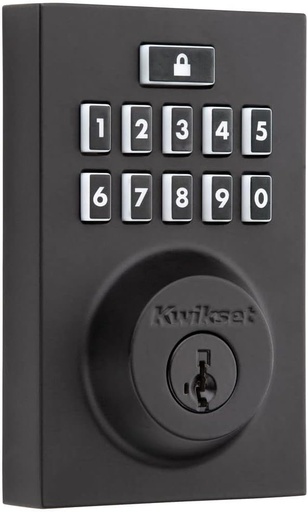 [BRSW2GQTAF6RA3Q4] Kwikset 914 Contemporary Keypad SmartCode Electronic Deadbolt Smart Lock featuring SmartKey Security and ZigBee 3.0 Technology in Matte Black