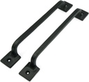 CRAFTSMAN ROAD Black Cast Iron Pull Handles 9 inch (Squared Base, Set of 2) - Cabinet Door Handles, Gate Handle Pull, Barn Door Hardware, Grab Handles