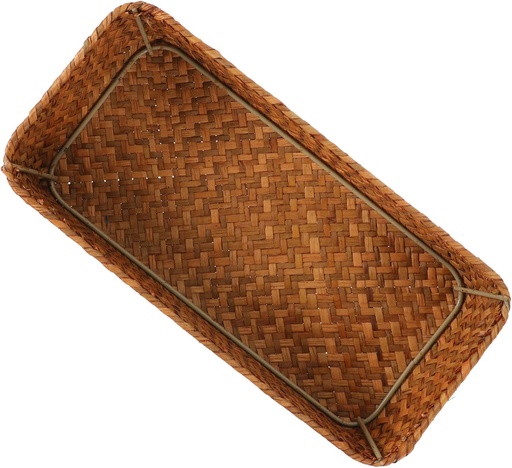 [BRSREZYHOECAA23G] ABOOFAN Chic Sundry Storage Basket Woven Food Holder Wicker Picnic Basket for Cutlery