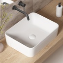 Rectangle Vessel Sinks for Bathrooms - OCEALAGOON 19x15 Inch Modern Bathroom Sinks Above Counter Vessel Sink Ceramic Sink Bowl Wash Basin Sink Glossy White, OC1401