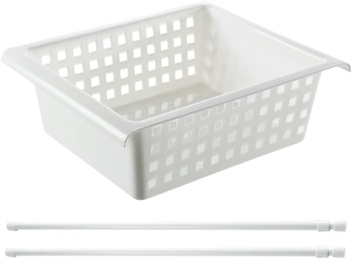 [BRSW2BL3AAMQA3DH] 1 Set Storage Box Drain Basket and Telescopic Rod Kitchen Colanders Strainers Basket Telescopic Rod Drain Basket Kitchen Sink Sink Colander Draining Basket