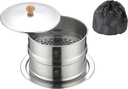 CAMPINGMOON Φ6.1'' Stainless Steel Double-layer Steamer for Diameter 5.9" to 7.7" cookers S363-2S