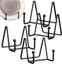 STOBAZA 4pcs Classic Metal Frame Plate Display Stands Book Holder Decorative Plate Stand Dish Holder for Home and Office